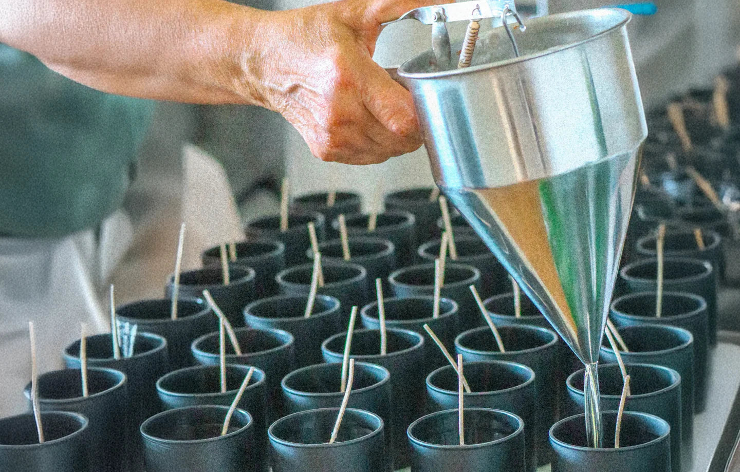 Pouring natural soy wax