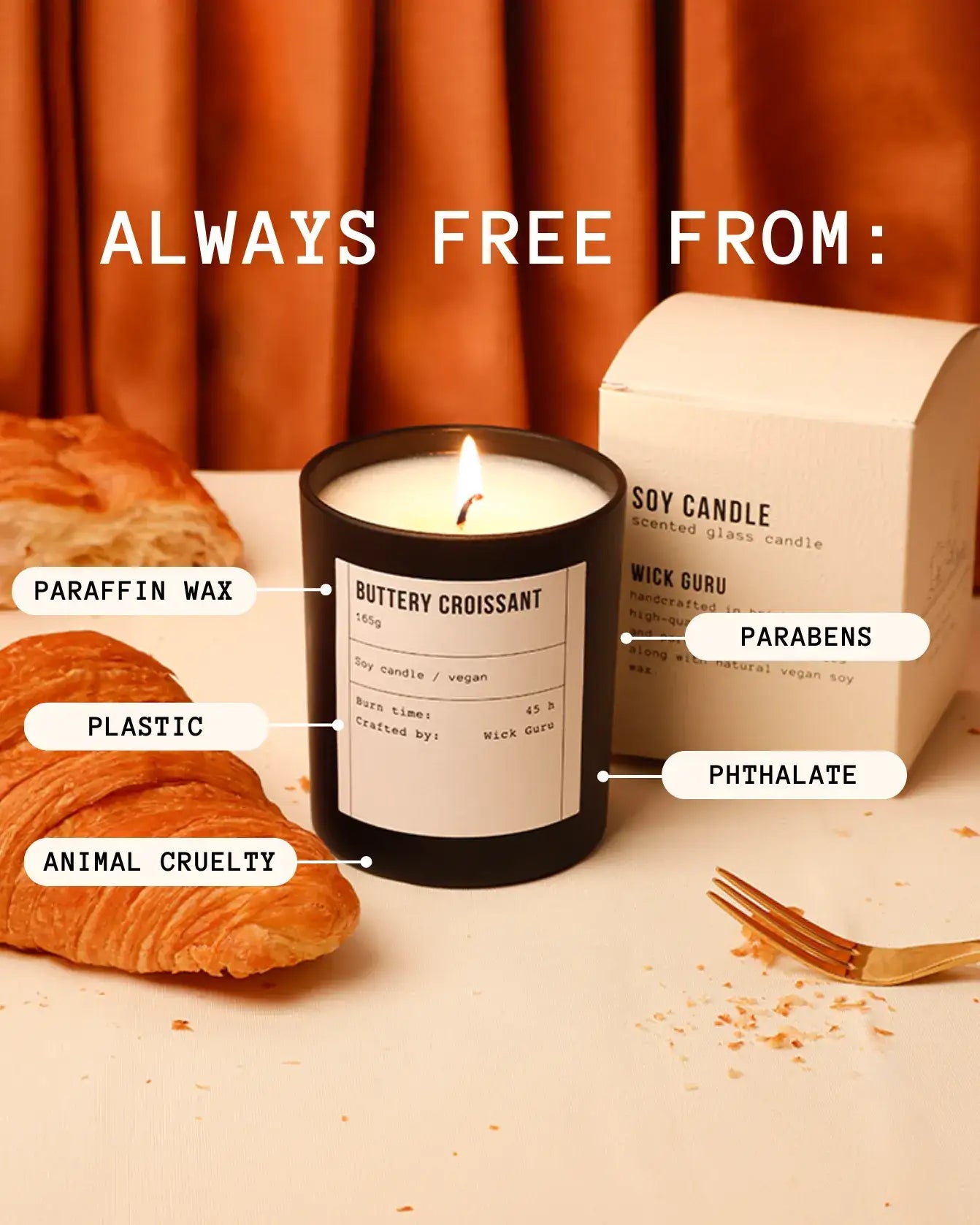 non-toxic Croissant Candles