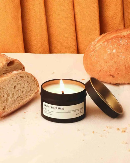 Freshly baked bread tin