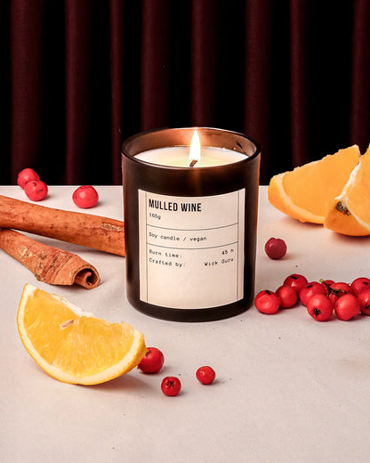 Mulled wine glass candle