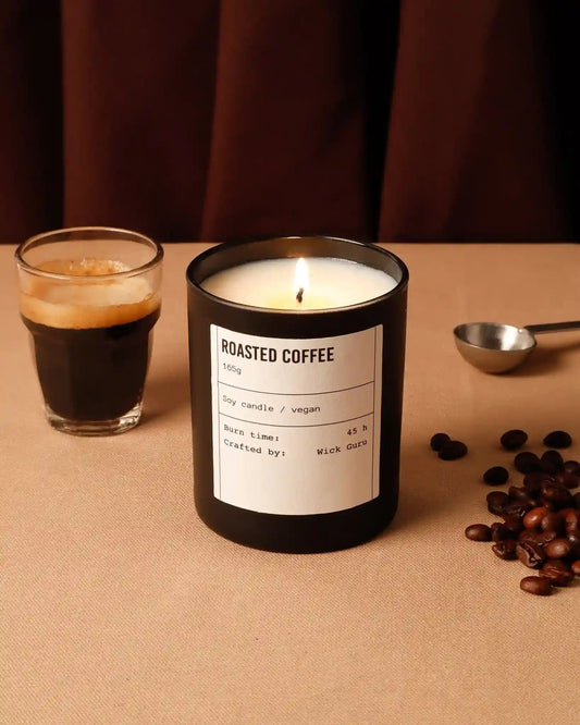 Roasted Coffee Candle | Coffee Beans + Cocoa + Cream - Wick Guru