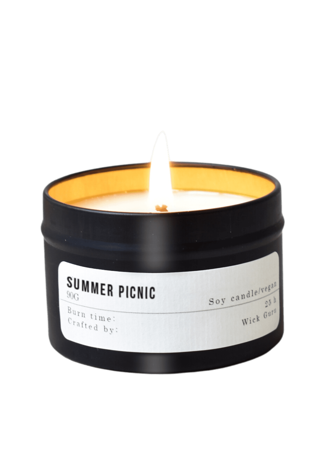 Summer Picnic Tin Candle no background